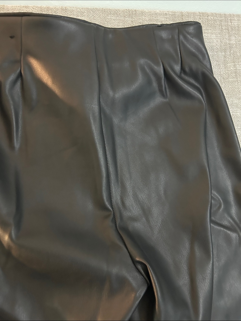 Zara Black Faux Leather Skinny Pants - size large - Picture 8 of 8